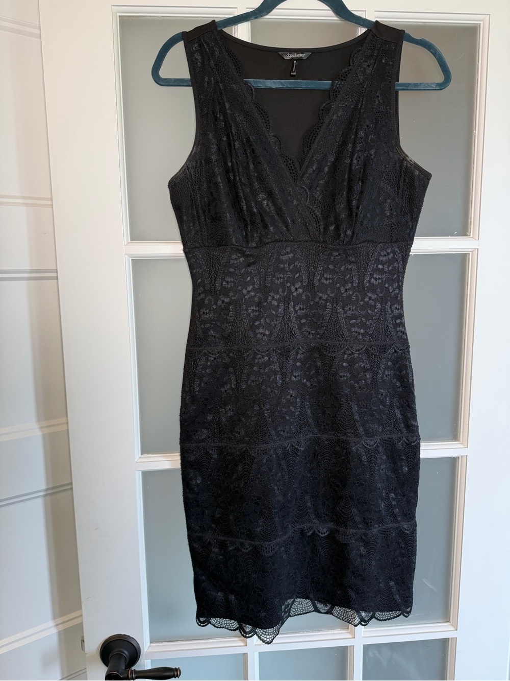 Daisy Fuentes Sleeveless Black Lace Dress, Small